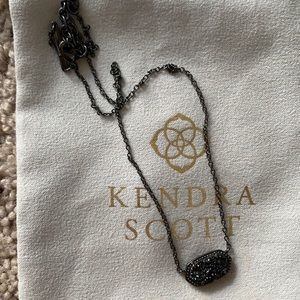 Elisa Pendant in Black Drusy